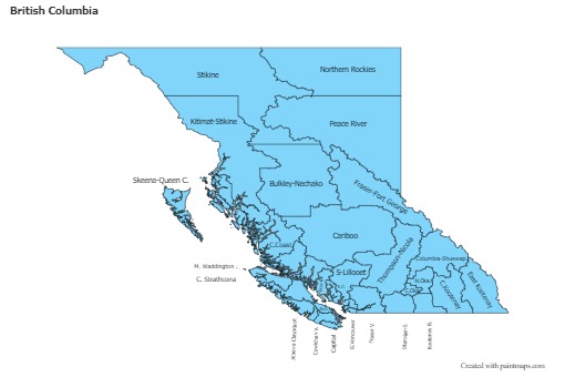 Sample Maps for British Columbia (blue)