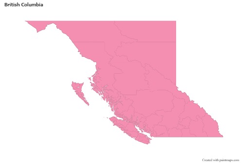Sample Maps for British Columbia (pink,outline)