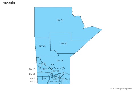 Mapas de muestra para Manitoba (azul)