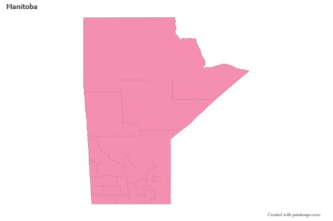 Mapas de muestra para Manitoba (rosa,contorno)