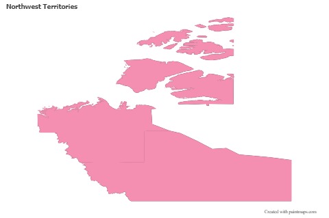 Northwest Territories için Örnek Haritalar (pembe,anahat)