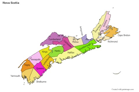 Sample Maps for Nova Scotia (colored)