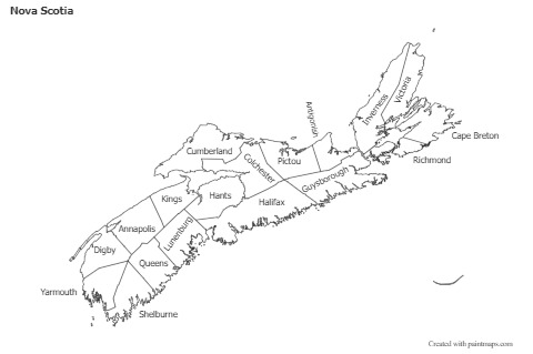 Sample Maps for Nova Scotia (black-white)