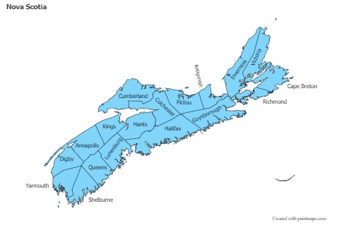 Sample Maps for Nova Scotia (blue)