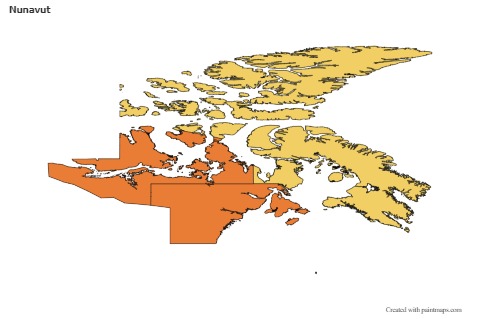 Nunavut için Örnek Haritalar (renkli)