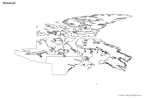 Nunavut için Örnek Haritalar (siyah-beyaz)