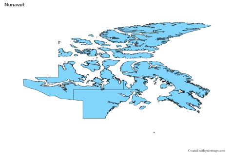 Nunavut için Örnek Haritalar (mavi)