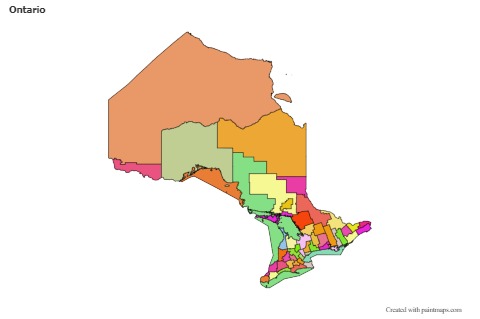 Mapas de muestra para Ontario (coloreado)