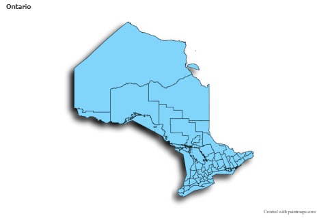Mapas de muestra para Ontario (azul,sombrío)