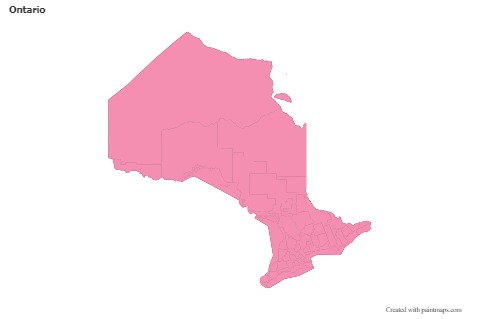 Mapas de muestra para Ontario (rosa,contorno)