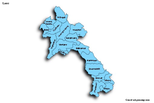 Sample Maps for Laos (blue,shadowy)