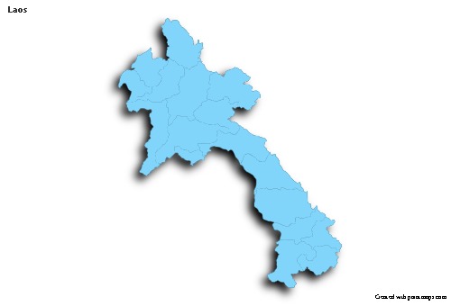 Sample Maps for Laos (blue,outline,shadowy)