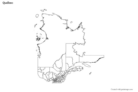 Mapas de muestra para Québec (blanco-negro)