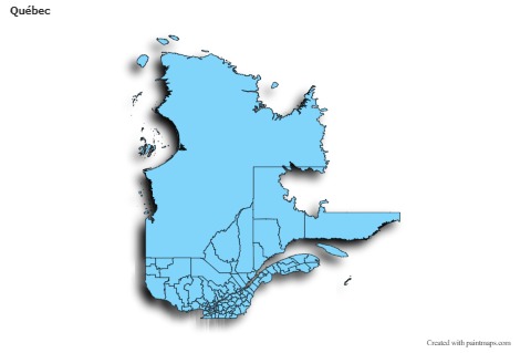 Mapas de muestra para Québec (azul,sombrío)