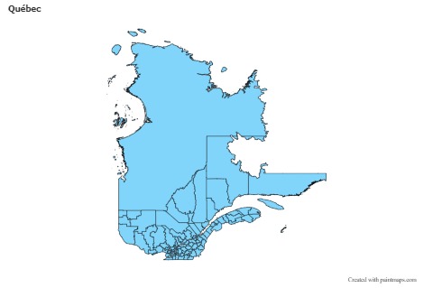 Mapas de muestra para Québec (azul)