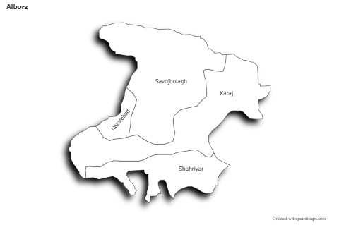 Sample Maps for Alborz (black-white,shadowy)