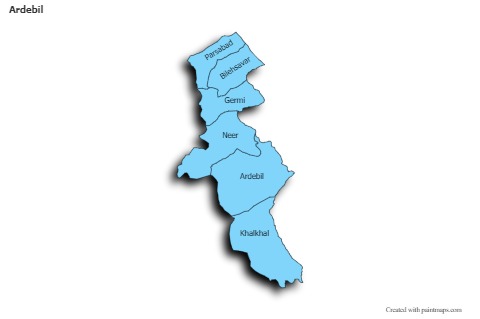 Contoh Peta untuk Ardebil (biru,bayangan)