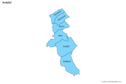 Contoh Peta untuk Ardebil (biru)