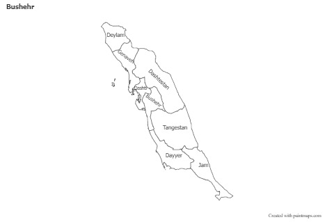 Bushehr için Örnek Haritalar (siyah-beyaz)