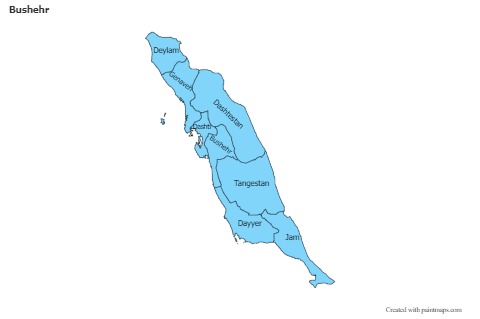 Bushehr için Örnek Haritalar (mavi)