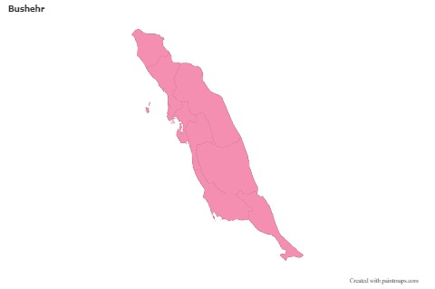 Bushehr için Örnek Haritalar (pembe,anahat)