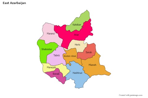 Sample Maps for East Azarbaijan (colored)