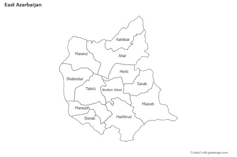 Sample Maps for East Azarbaijan (black-white)