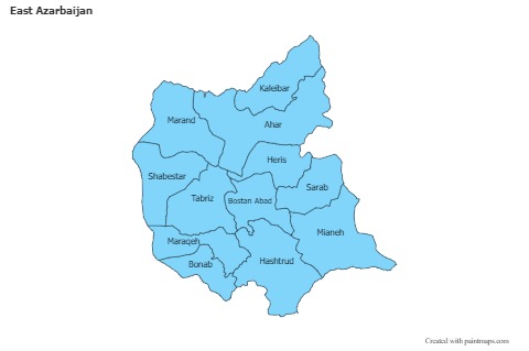 Sample Maps for East Azarbaijan (blue)
