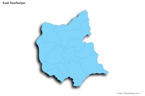 Sample Maps for East Azarbaijan (blue,outline,shadowy)