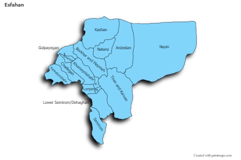 Contoh Peta untuk Esfahan (biru,bayangan)