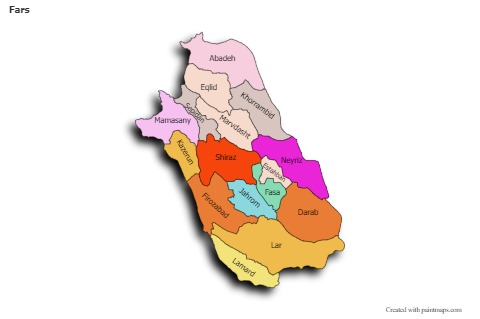 Mapas de muestra para Fars (coloreado,sombrío)