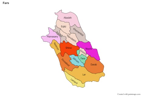 Mapas de muestra para Fars (coloreado)