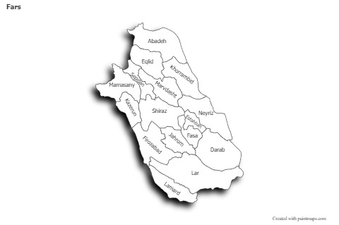 Mapas de muestra para Fars (blanco-negro,sombrío)