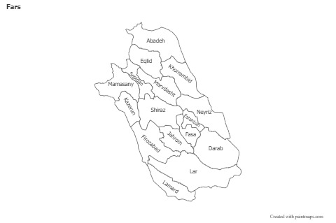 Mapas de muestra para Fars (blanco-negro)