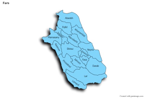 Mapas de muestra para Fars (azul,sombrío)