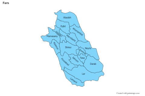 Mapas de muestra para Fars (azul)