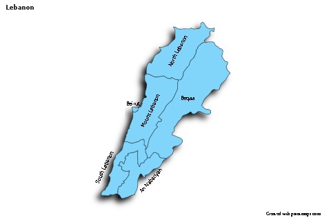 Sample Maps for Lebanon (blue,shadowy)