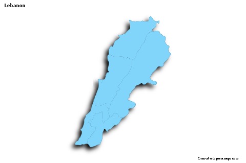 Sample Maps for Lebanon (blue,outline,shadowy)