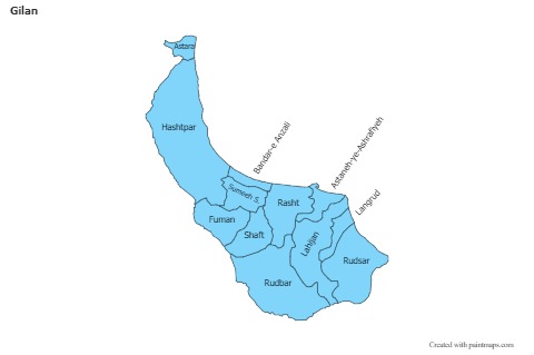 Contoh Peta untuk Gilan (biru)