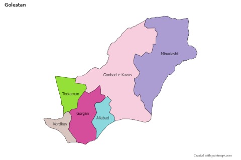 Contoh Peta untuk Golestan (berwarna)