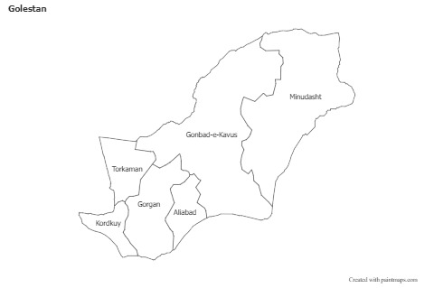 Contoh Peta untuk Golestan (hitam-putih)