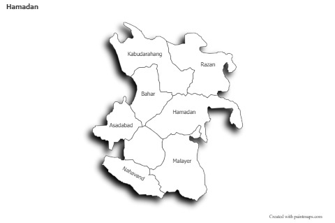 Sample Maps for Hamadan (black-white,shadowy)