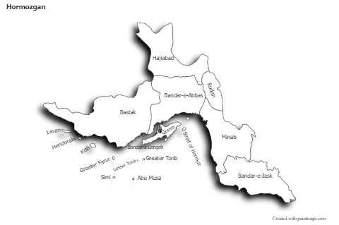 Sample Maps for Hormozgan (black-white,shadowy)