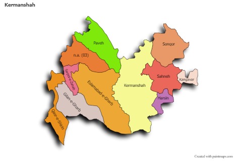 Sample Maps for Kermanshah (colored,shadowy)