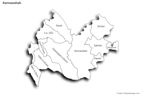 Sample Maps for Kermanshah (black-white,shadowy)