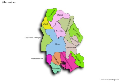 Sample Maps for Khuzestan (colored,shadowy)
