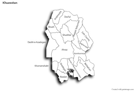 Sample Maps for Khuzestan (black-white,shadowy)