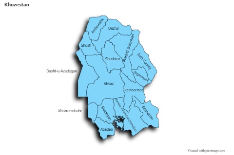 Sample Maps for Khuzestan (blue,shadowy)
