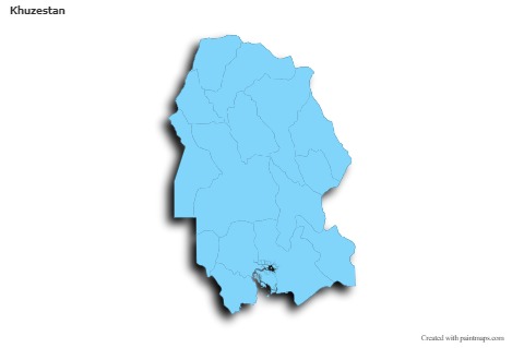 Sample Maps for Khuzestan (blue,outline,shadowy)