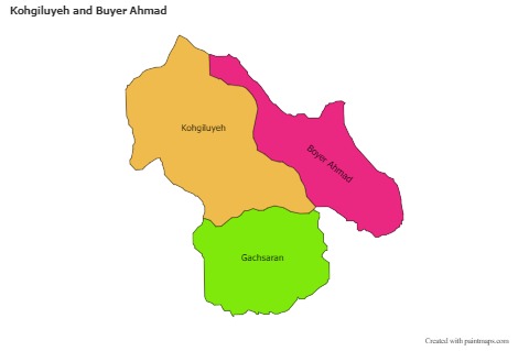 Sample Maps for Kohgiluyeh and Buyer Ahmad (colored)